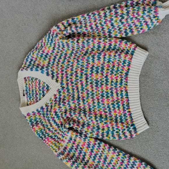 Pinko multicolor sweater v neck made in Italy sweater - Picture 1 of 3